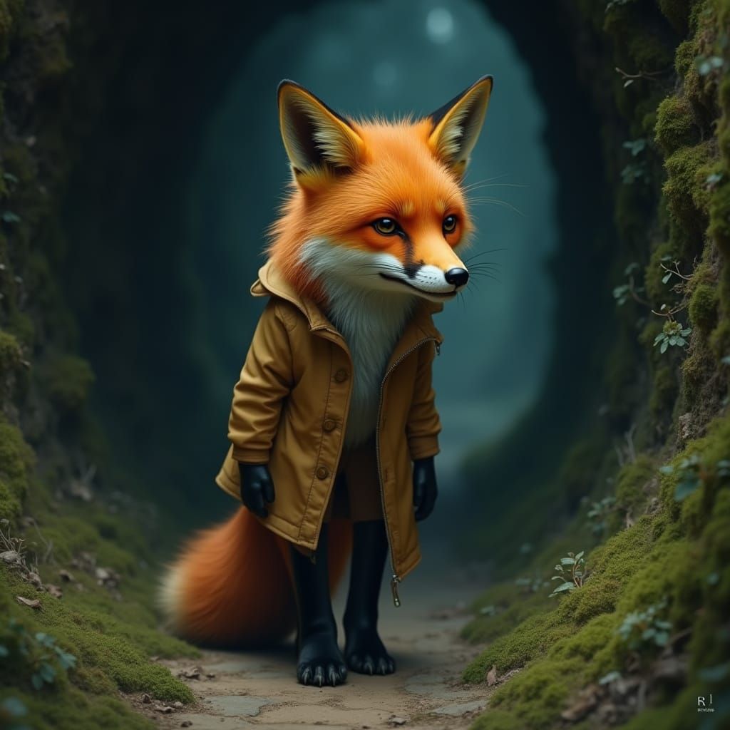 Fox in Underground Tunnels: Whimsical Realism