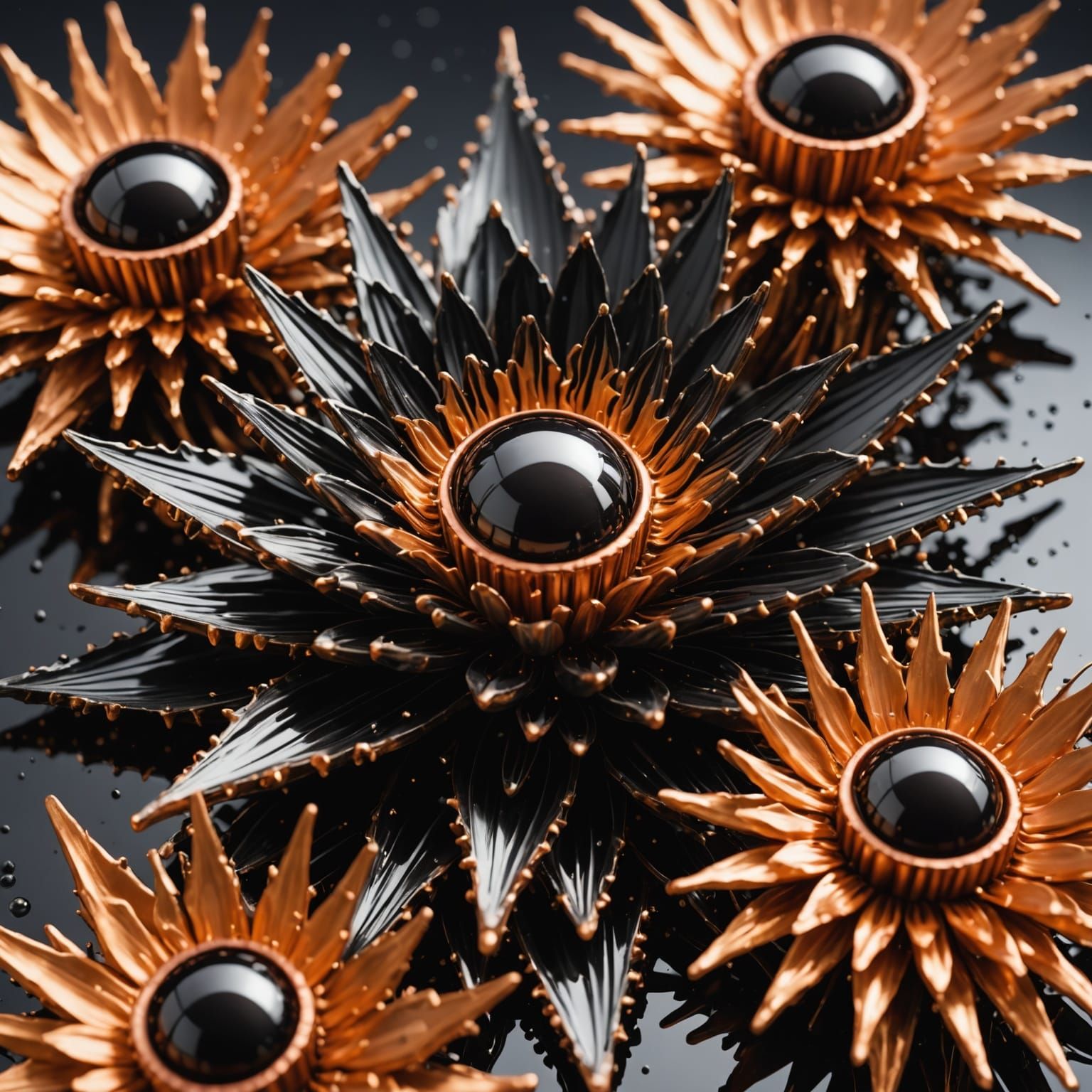 Molten Copper Ferrofluid Arcing with Geometric Crystal Diode...