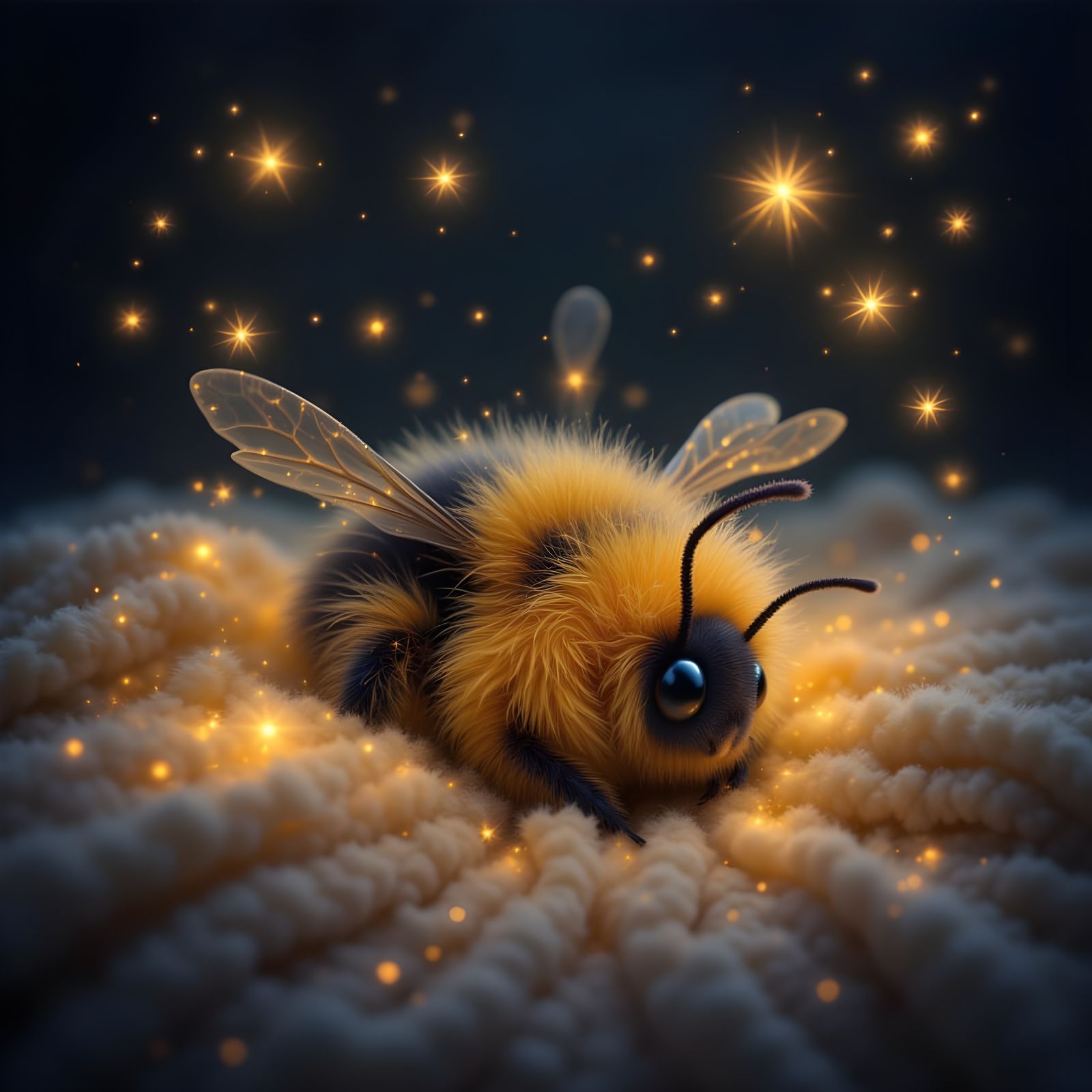 Sleeping Bumblebee in Firefly Light