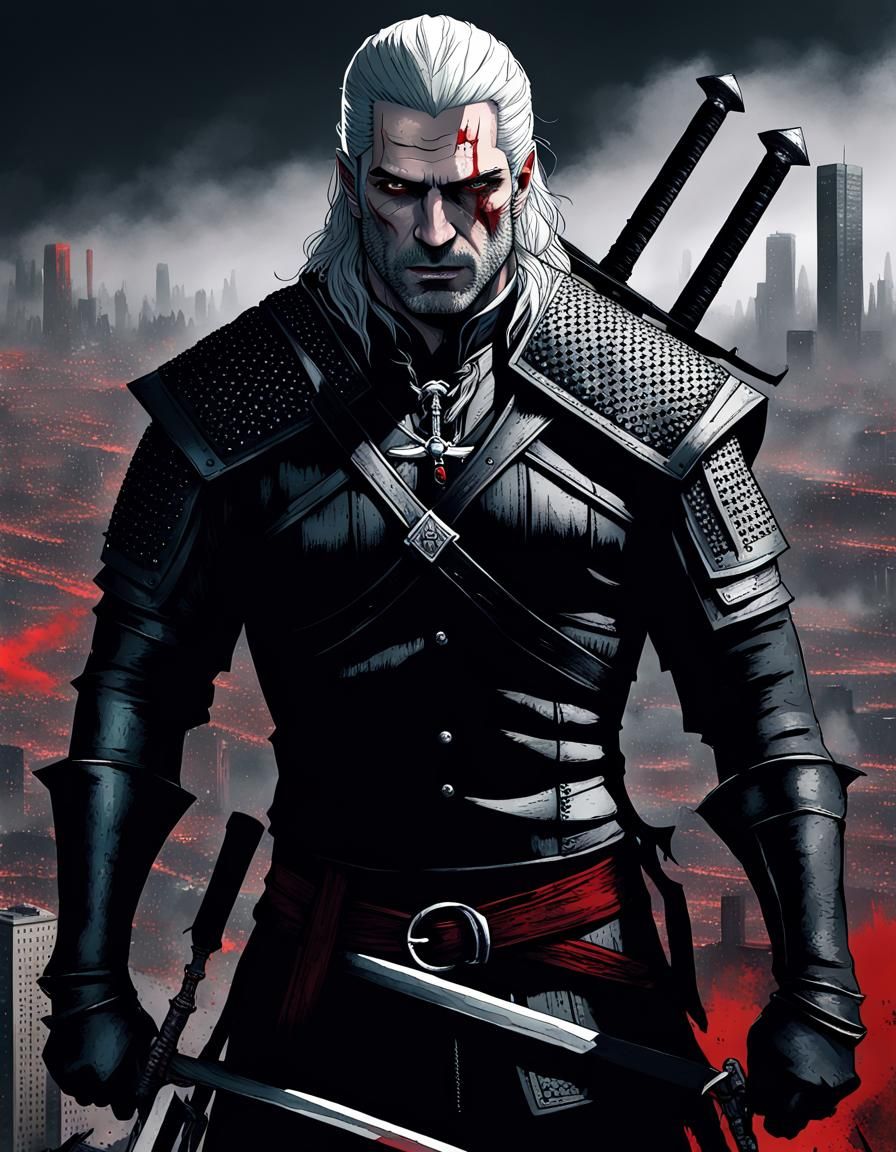 Gothic Horror Warrior with Swords