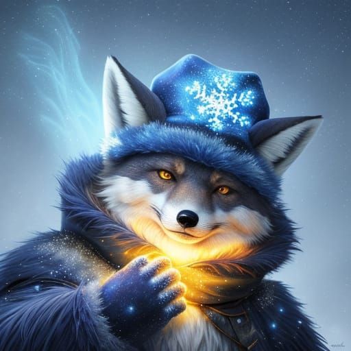 Frostbro: Anthro Fox Pokemon in Vibrant Oil Painting
