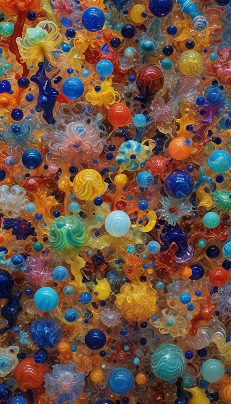 Psychedelic Opal Colors in Sculptural Style
