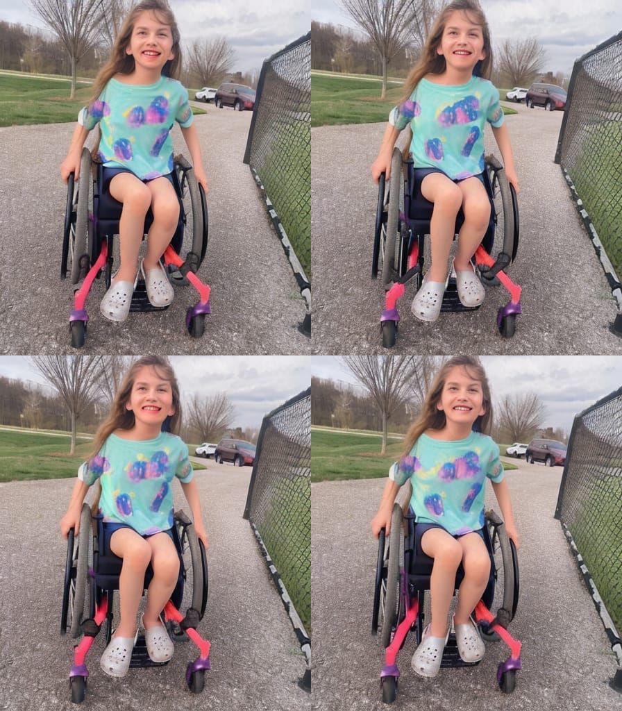 Girl in Wheelchair with Bare Feet
