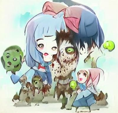 Cute Zombie Anime Character Portrait