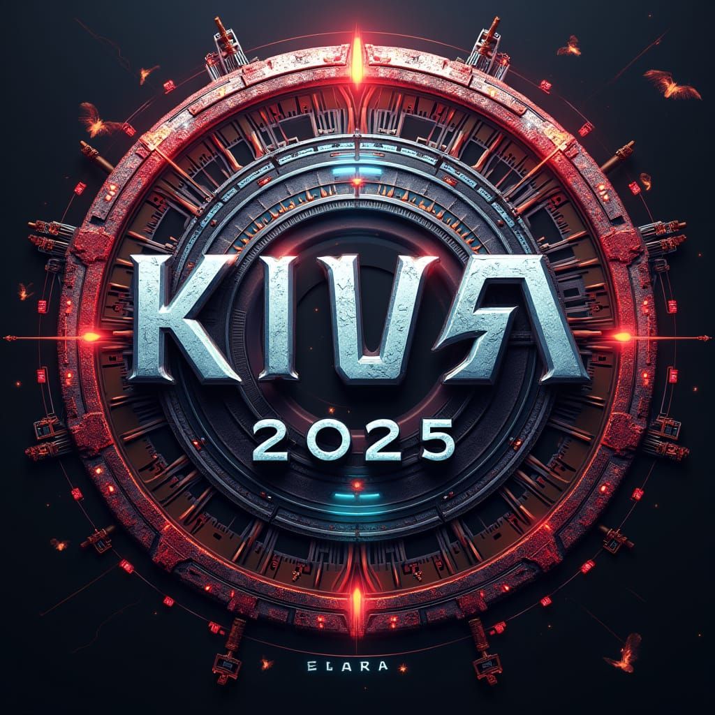 Epic Futuristic Design with Metallic KIVA 2025 Logo