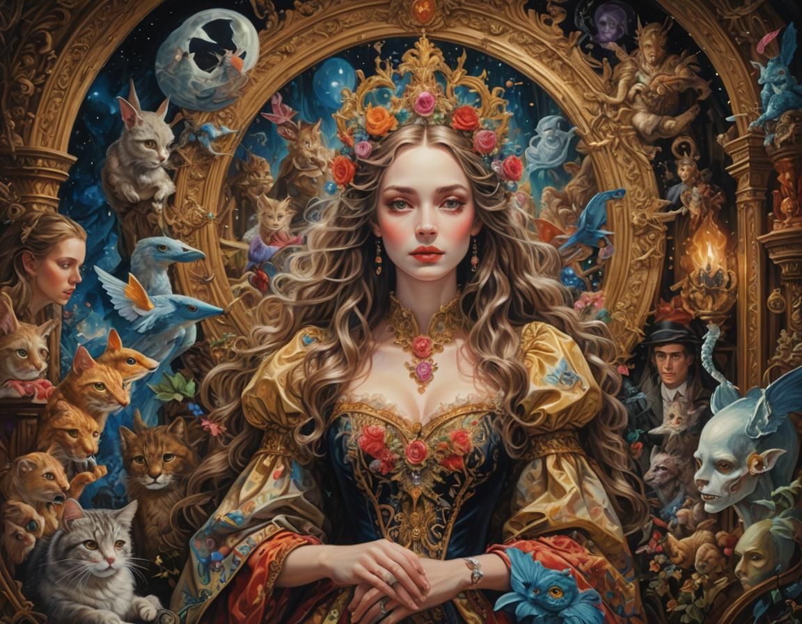 Surreal Portrait of Old Man in Abyss