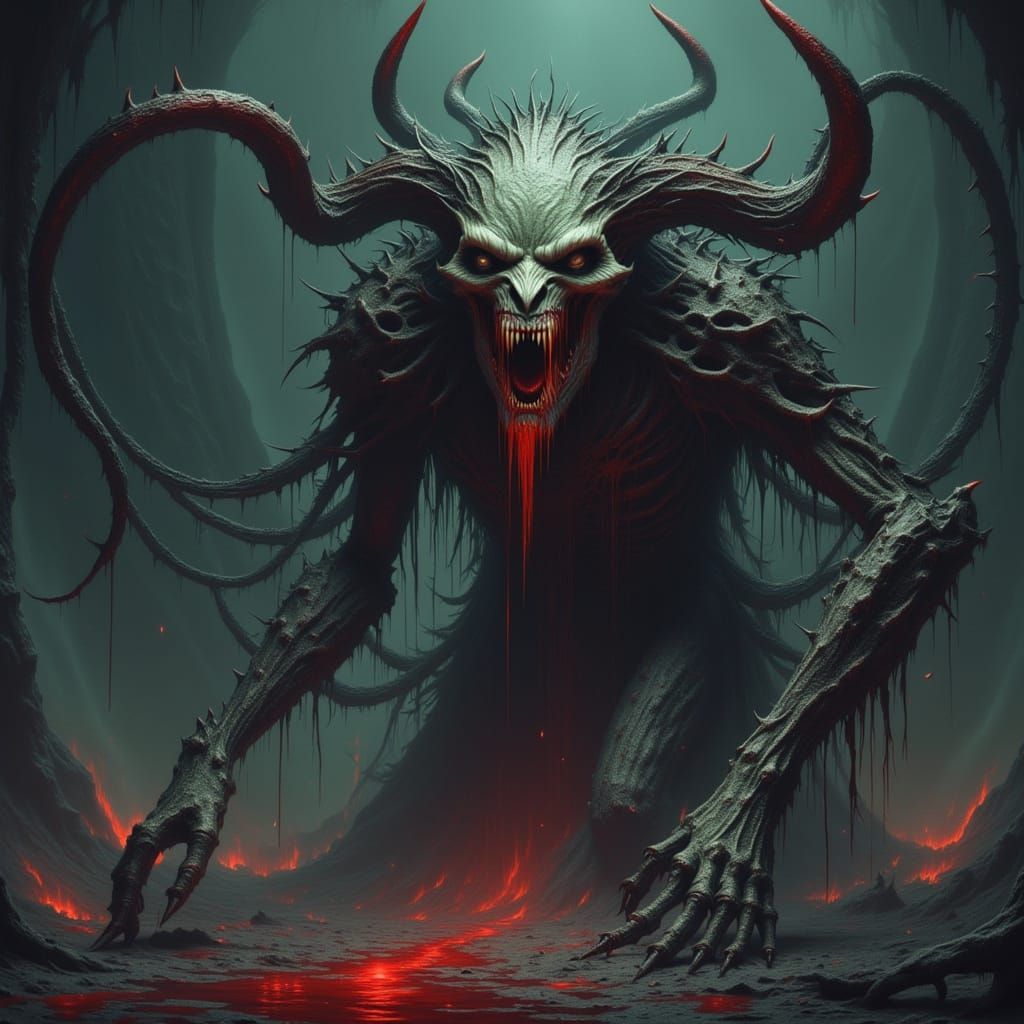 Cyberpunk Horror in Dark Fantasy Style