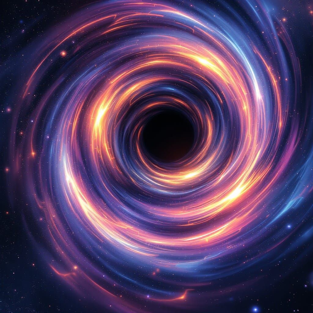 Cosmic Vortex in Vibrant Anime-Inspired CG