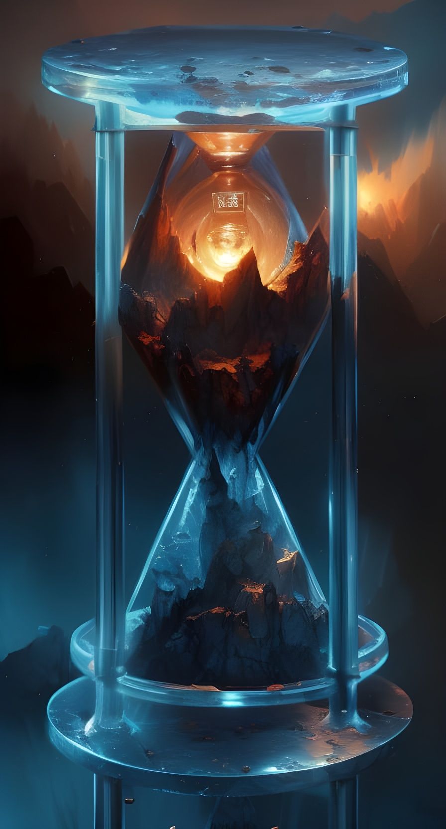 Surreal Crystal Hourglass: Day and Night