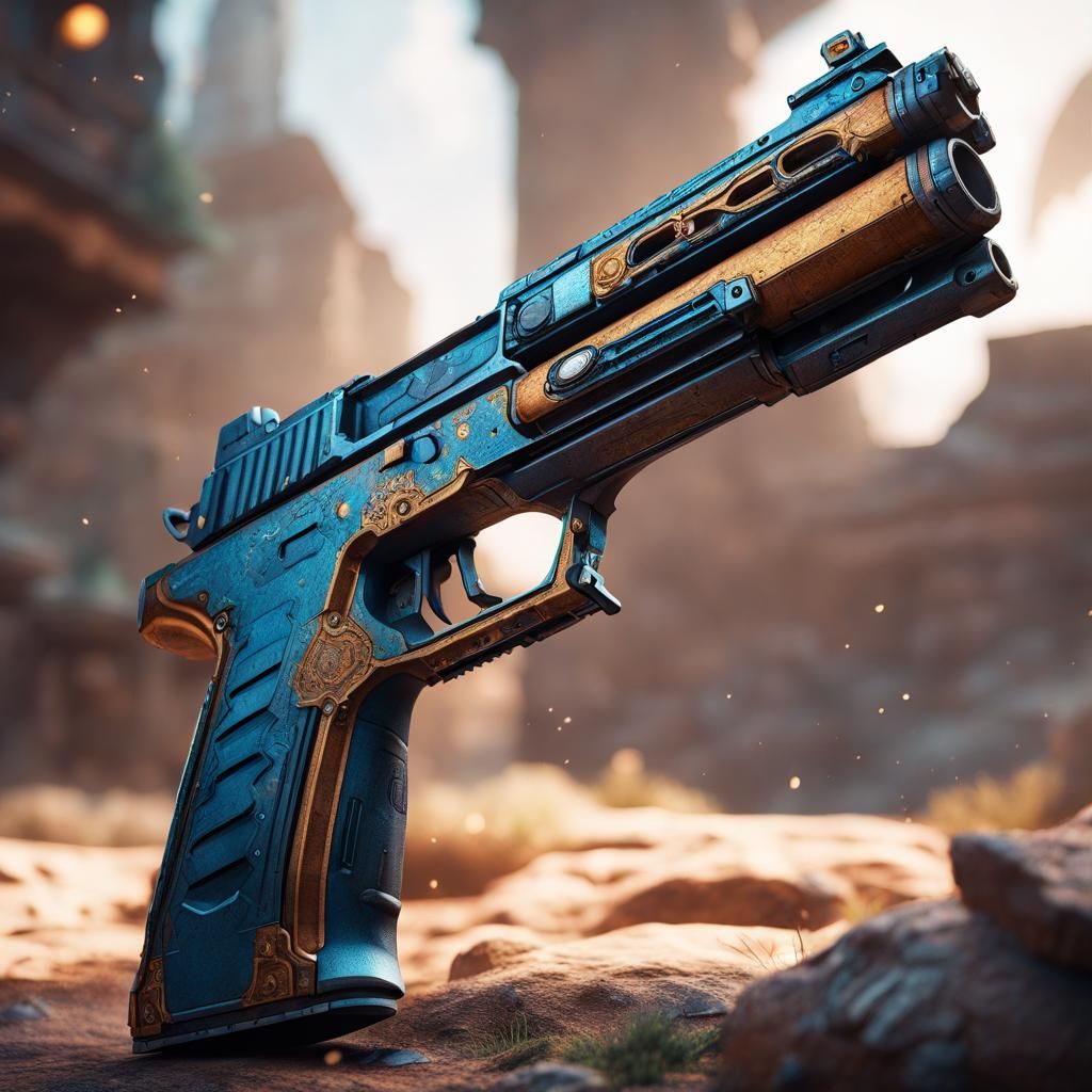 Detailed Gun Matte Painting in Deep Color