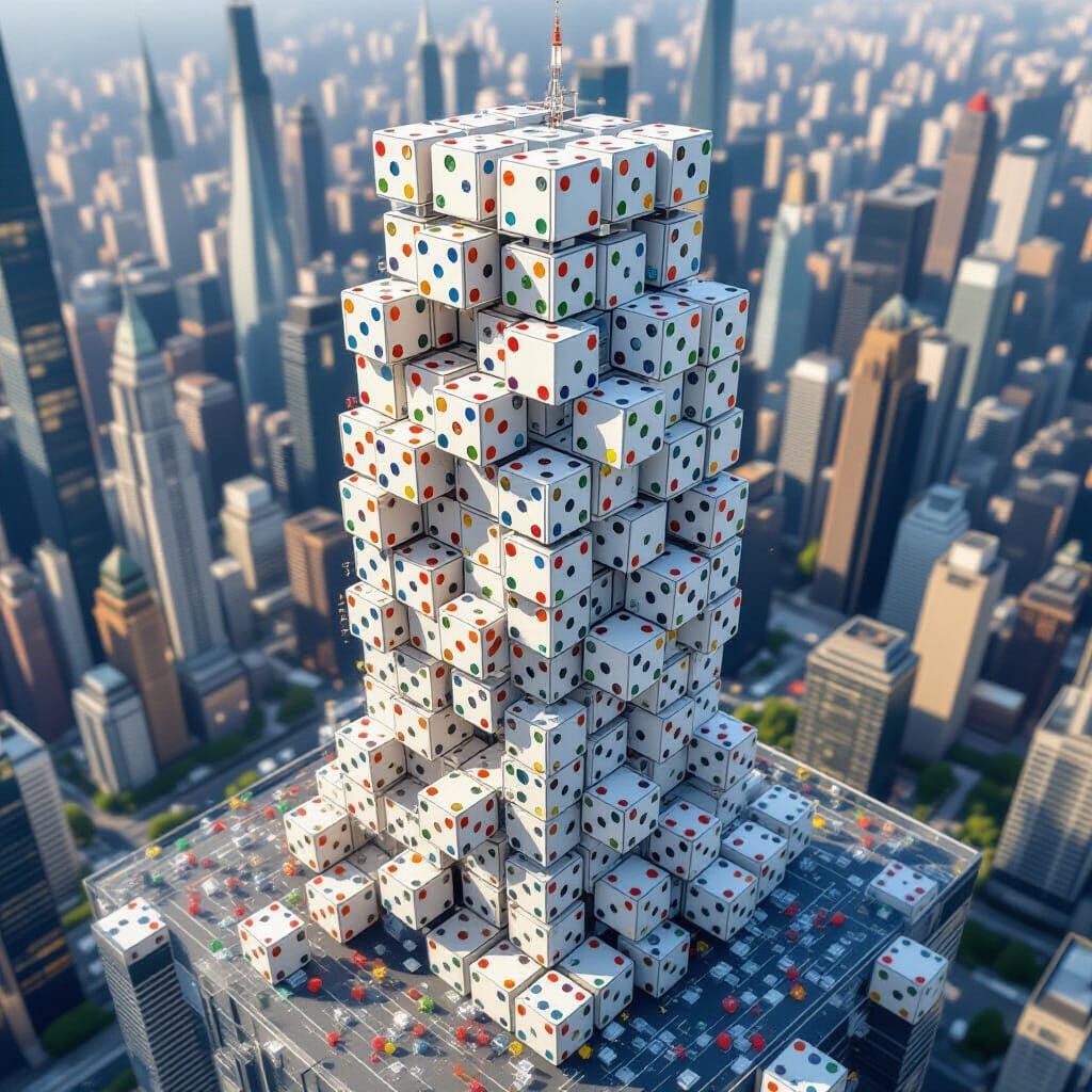 Skyscraper Constructed From Numerous Dice