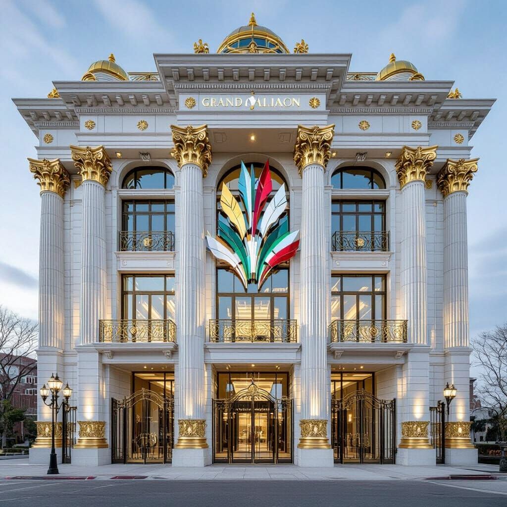 Majestic Beaux-Arts Facade in Metallic Style