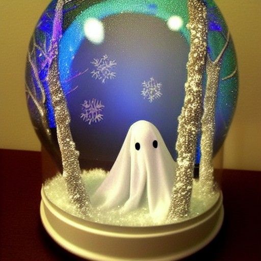 Snowglobe Ghost in Luminous Faerie Forest