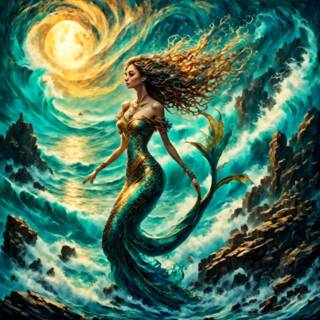 <lora:SybilThorn-LORA1:1.0> Waves splashing up high onto roc...