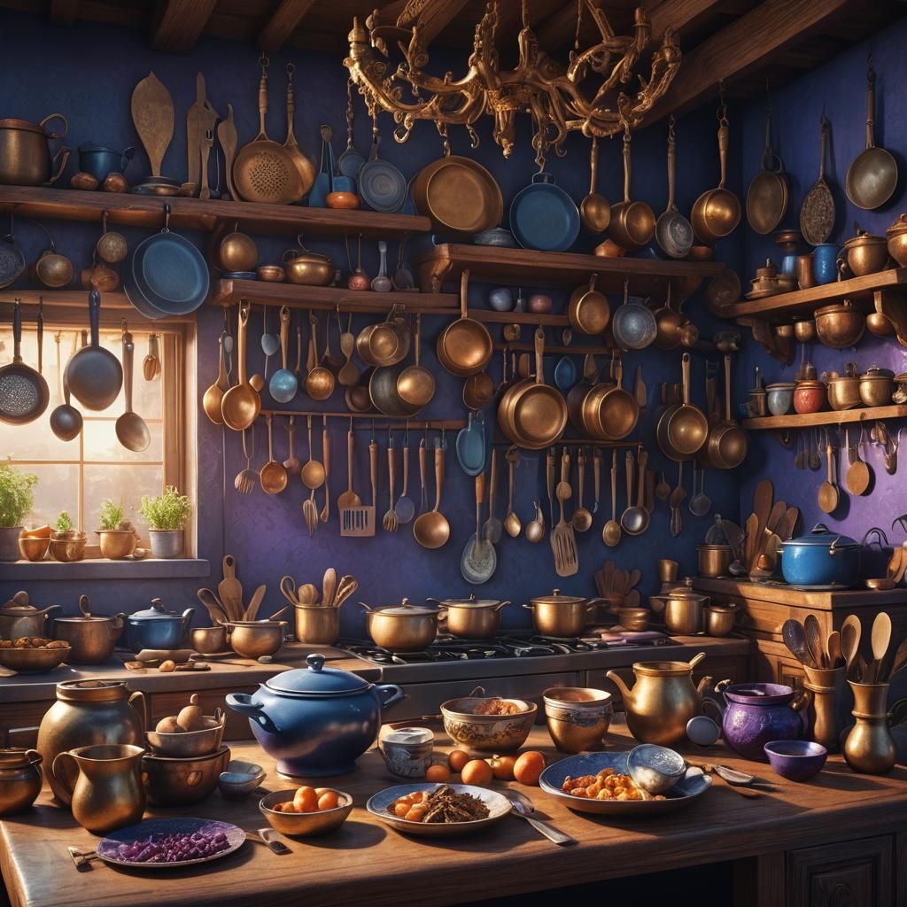 Magical Kitchen Concept Art in Unreal Engine 5 Style