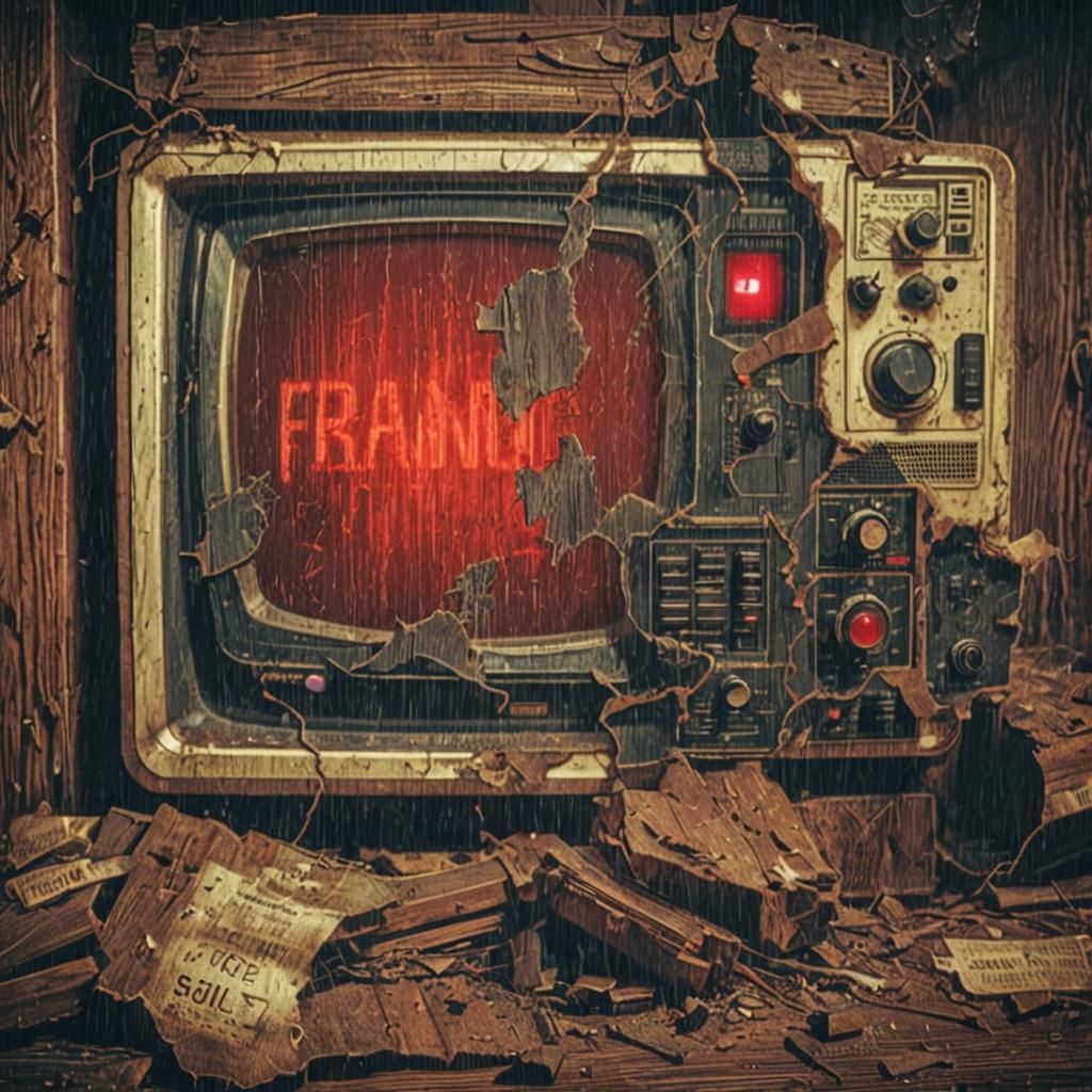 Retro Futuristic Emergency Alert on Distressed TV