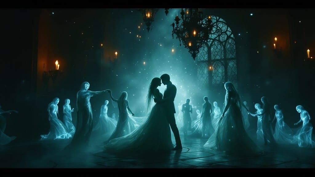 Gothic Castle Ballroom Ghost Ball in the Dark