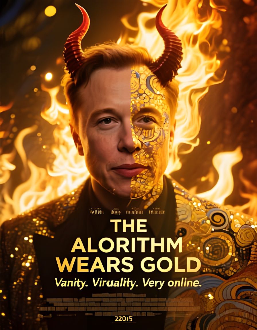 Algorithm Wears Gold: Social Commentary Film Poster