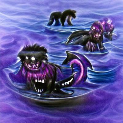 Terrifying Black and Purple Mythical Creature