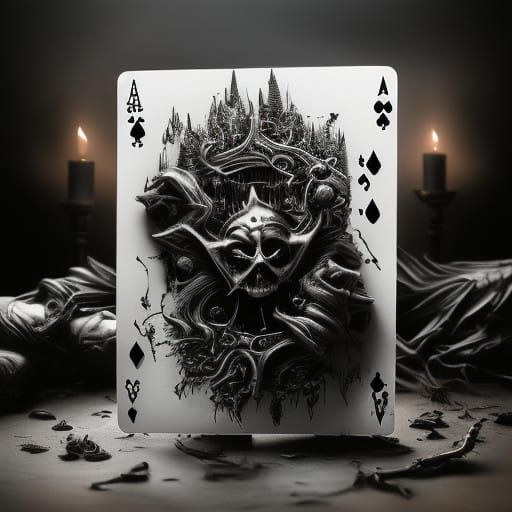Mystical Horror Playing Cards in Dark, Ominous Gothic Style
