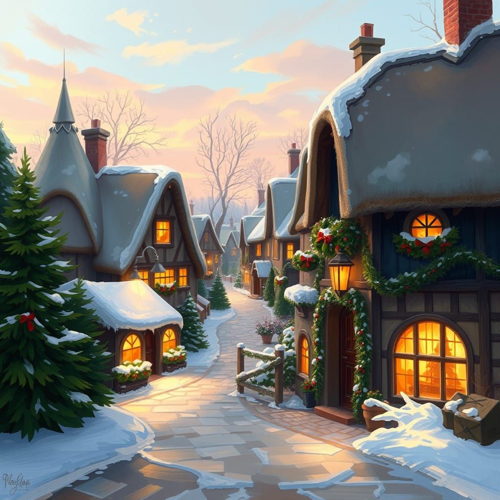 Cozy Christmas Village in Warm, Inviting Style