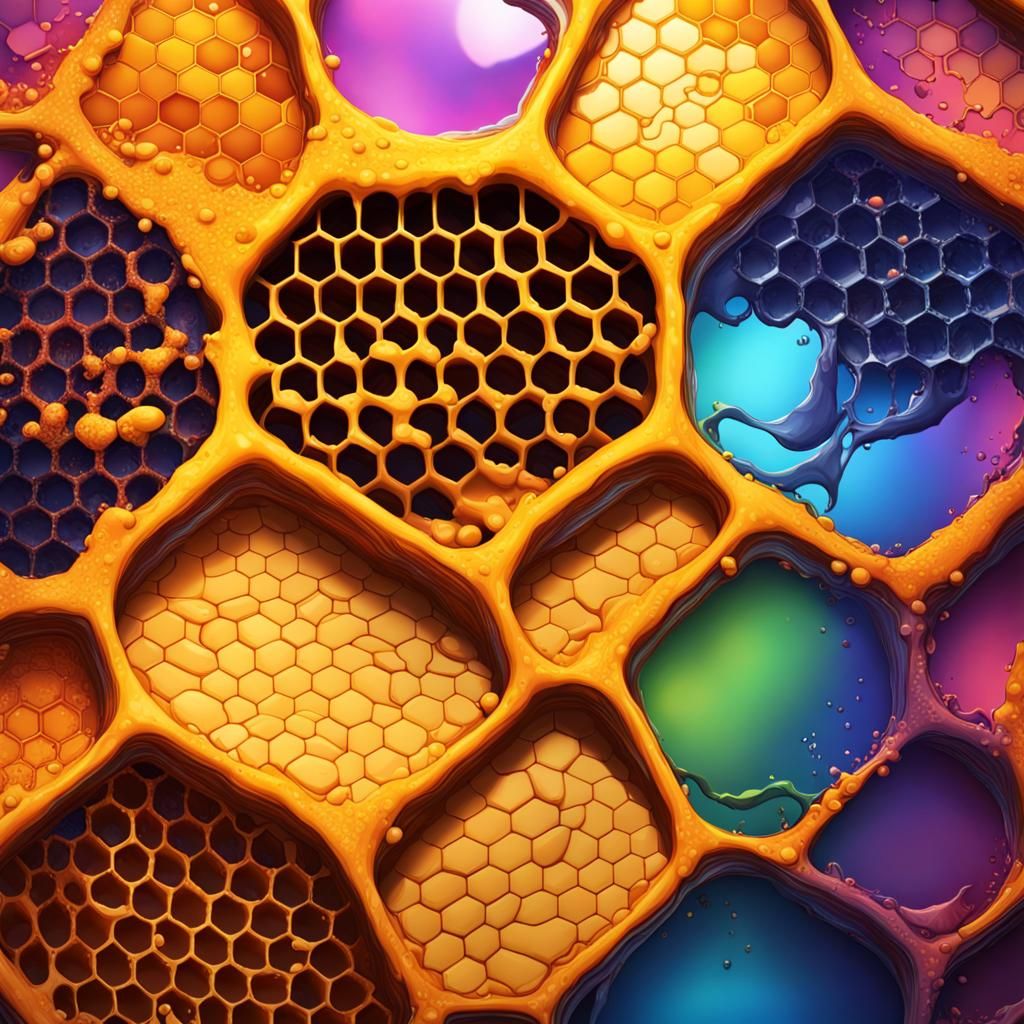 Hyperrealistic Honeycomb with Dramatic Lighting