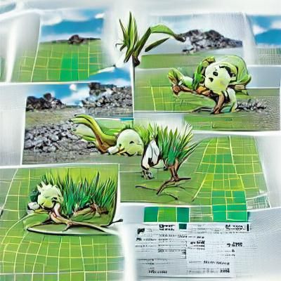 Detailed Grass-Type Pokémon in Sugimori Style