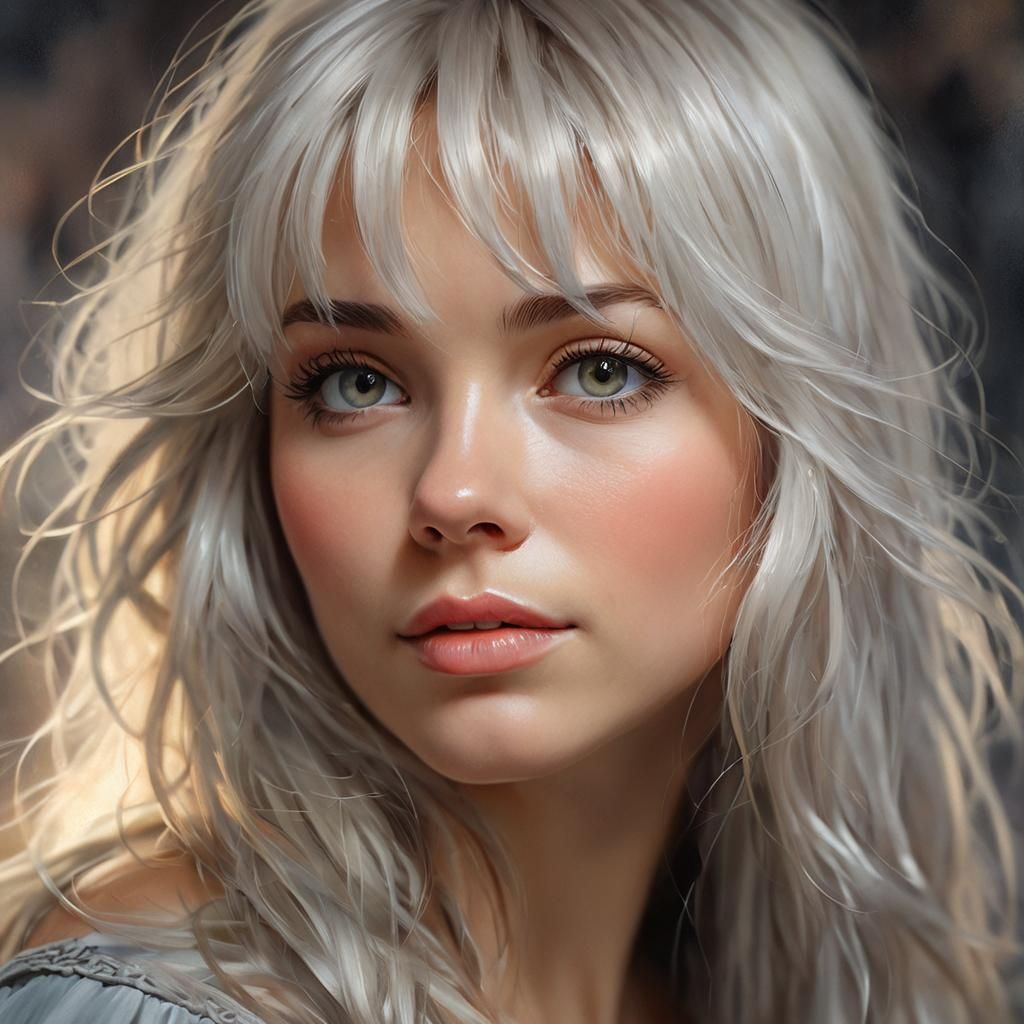 Silver-Haired Woman in Moscow: An Oil Painting