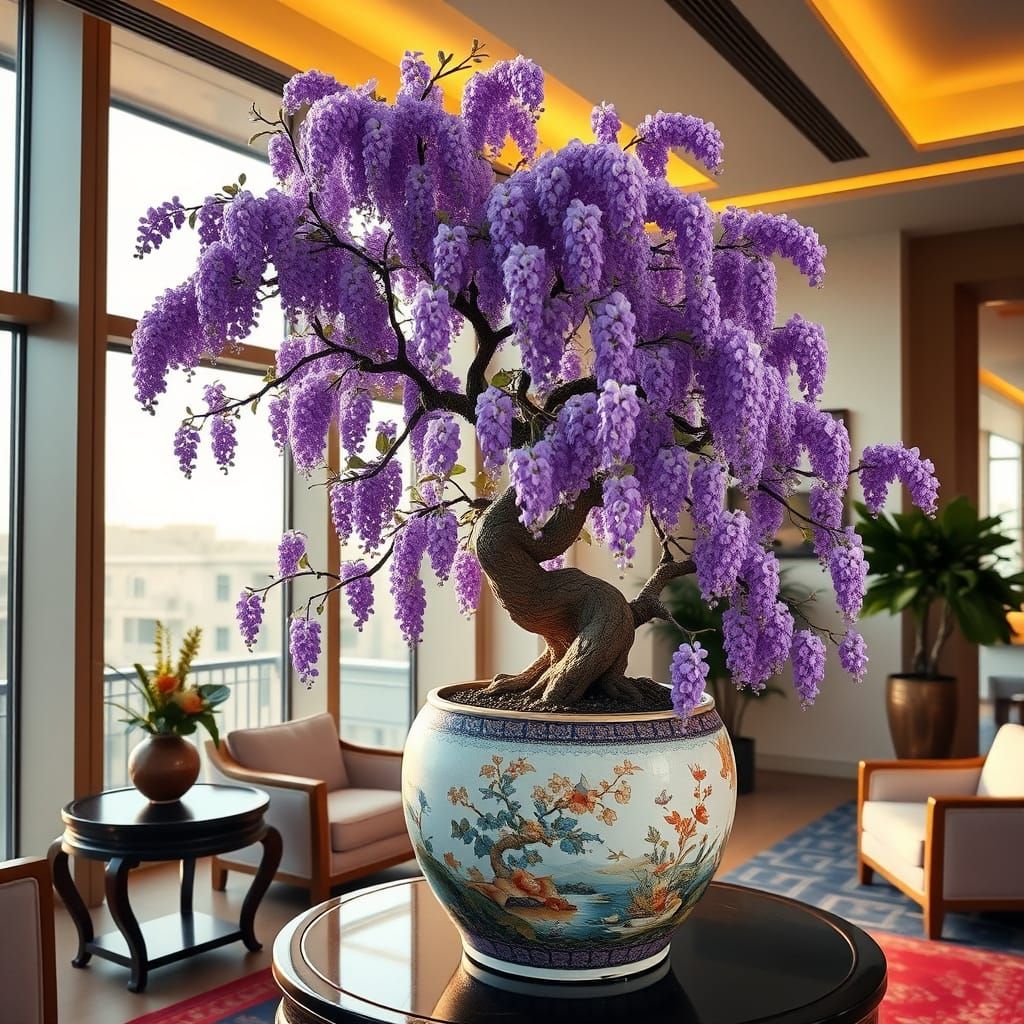 Luxury Wisteria Bonsai in Imperial China Style