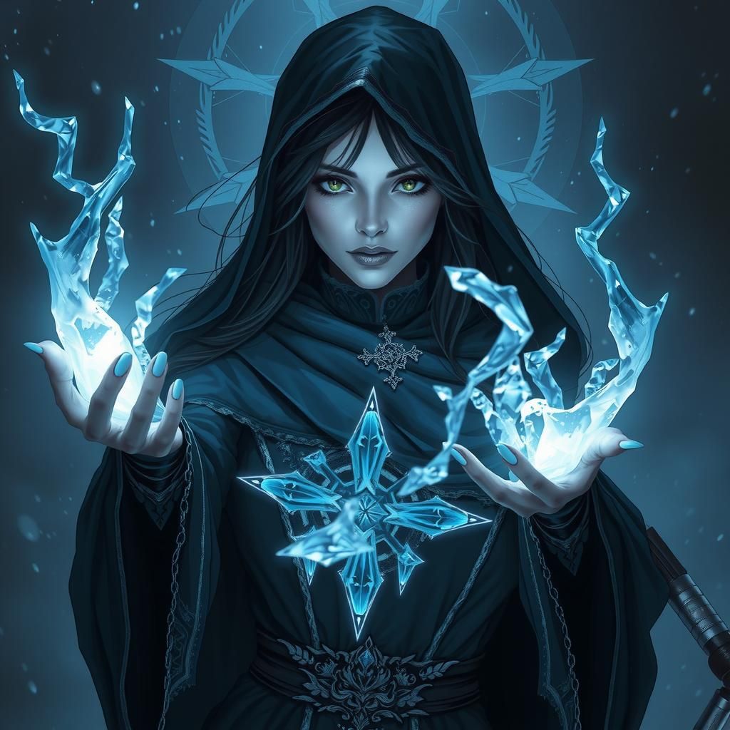 Dark Ice Mage Casting a Spell