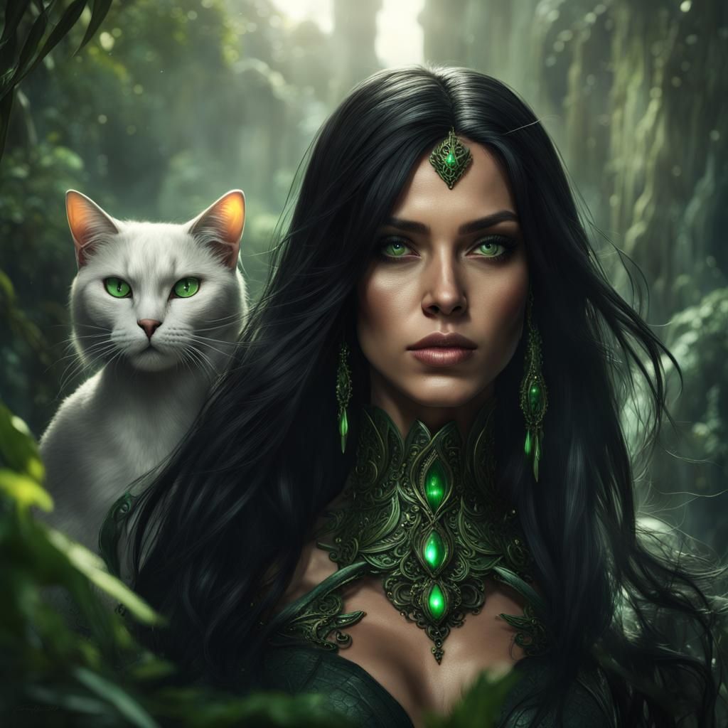 Amazon Woman with Cat Eyes: Fantasy Concept Art
