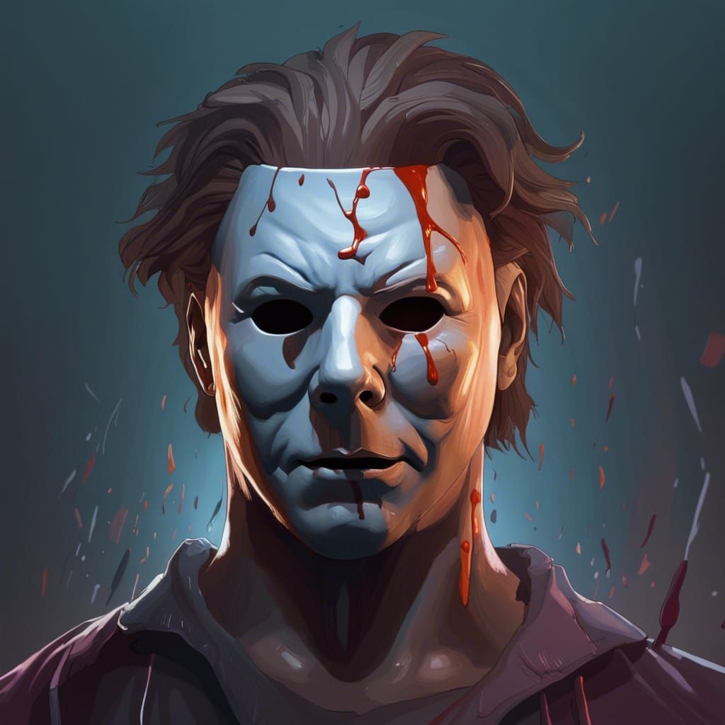 Melted Mask Michael Myers Portrait, Trending Artstation Art