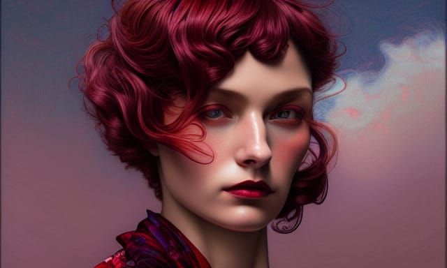 Hyperdetailed Archivist Portrait in Art Nouveau Style