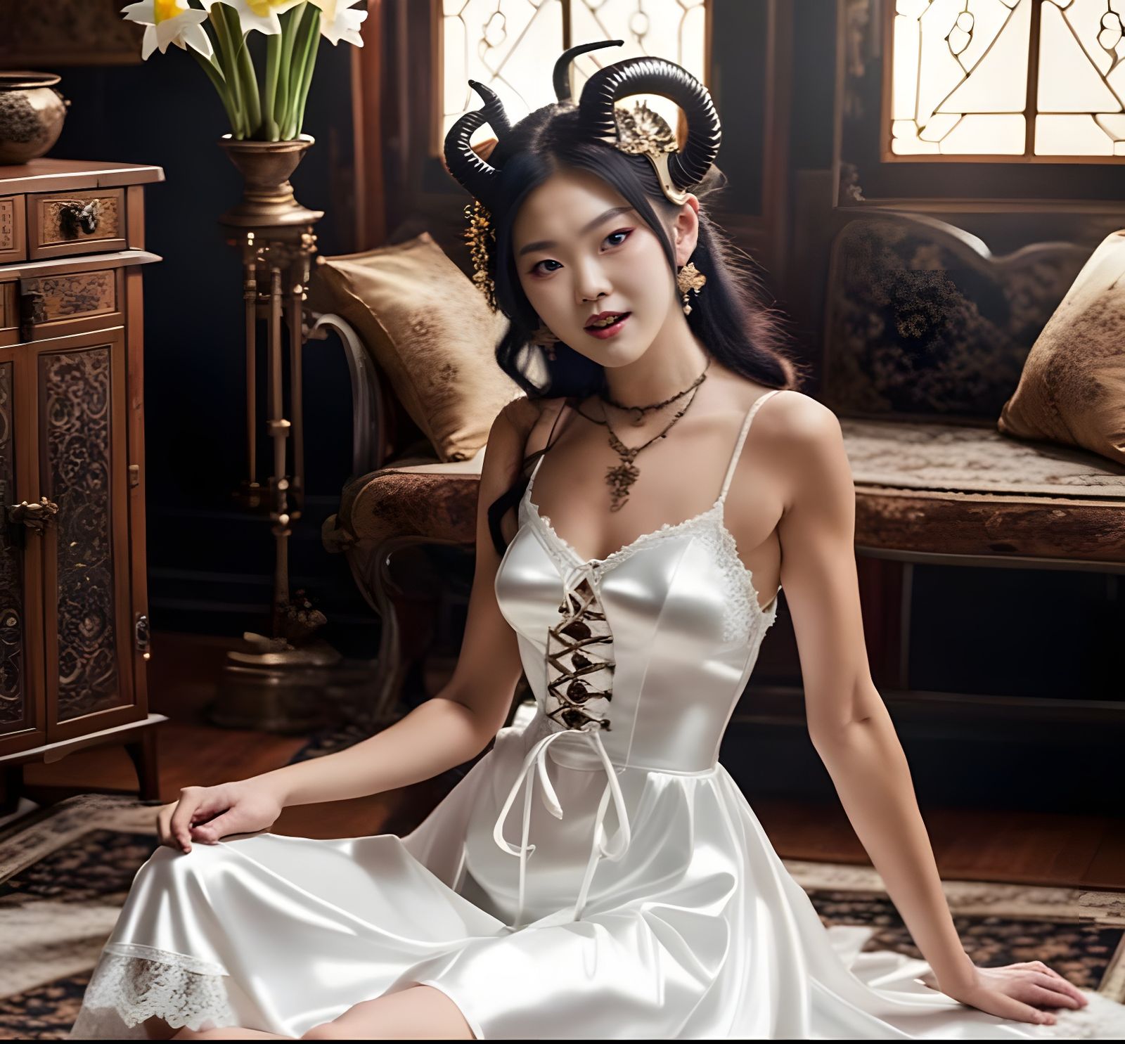 Woman In Satin
