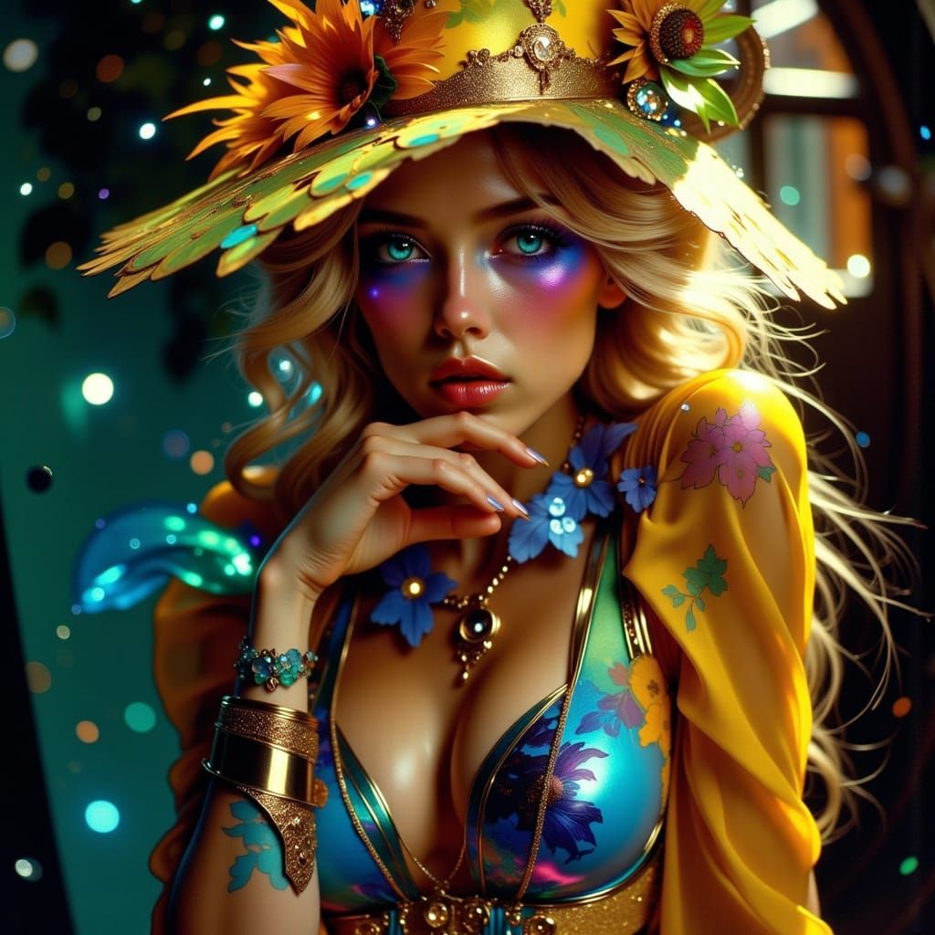 French Cyclist Posing at Dawn in Vibrant Colors