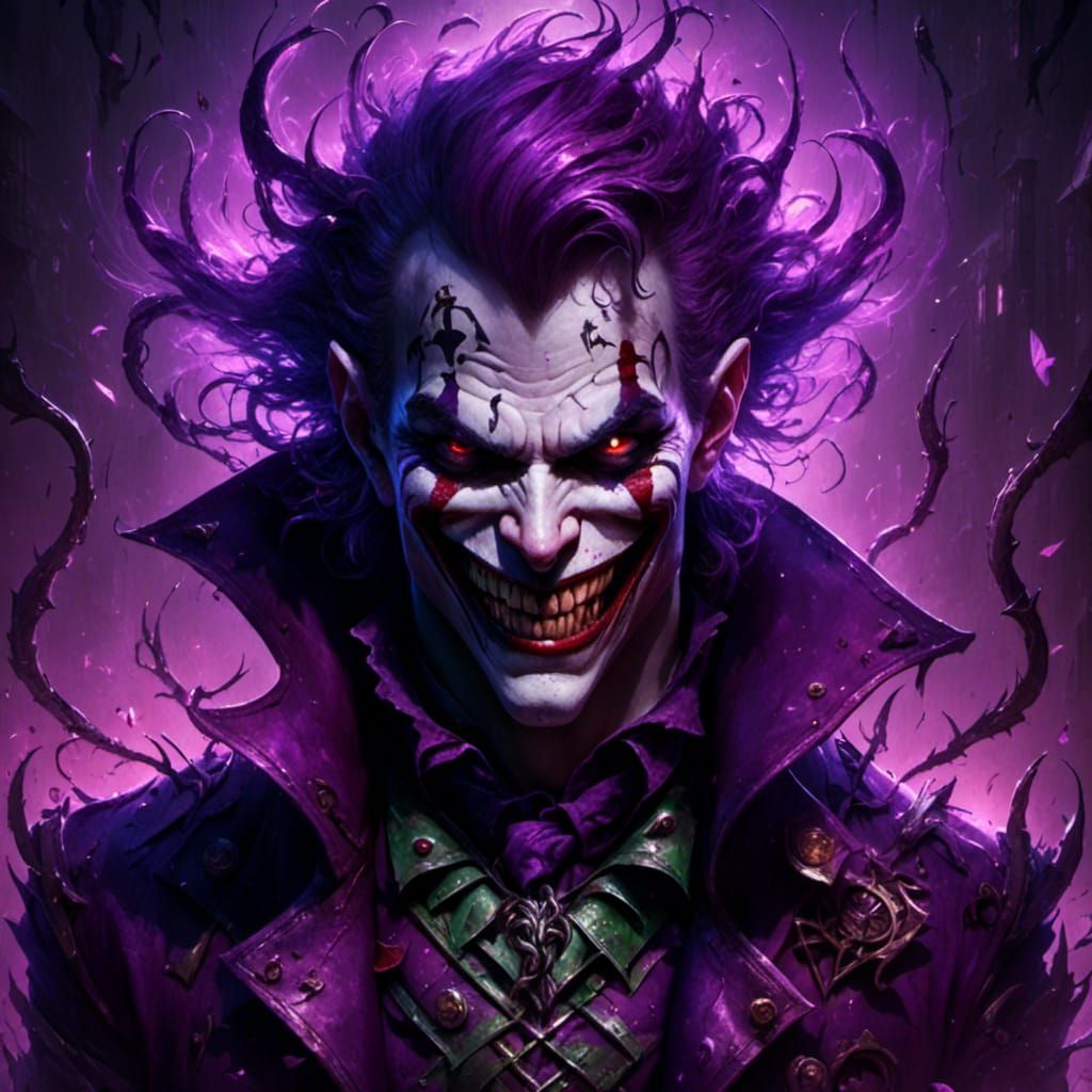 The Joker Surrounded by Glowing Runes