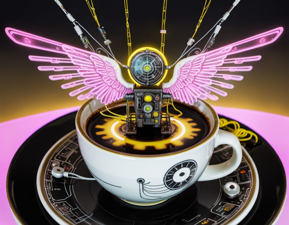 Winged Coffee Mug in Divine Machinery Style