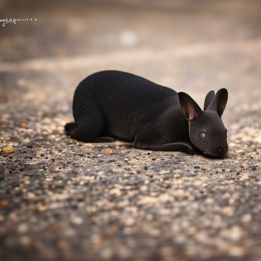 Professional Photo of Black Otter Mini Rex Rabbit