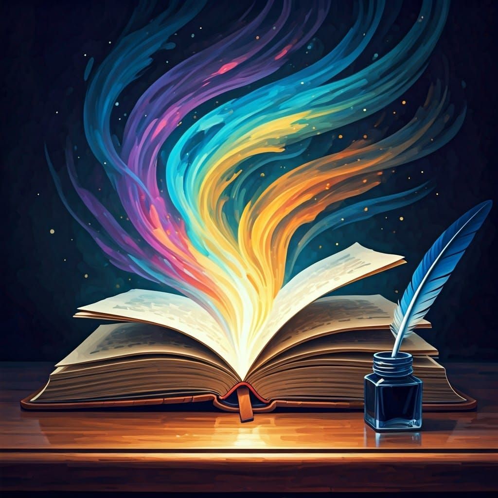 Enchanted Book in Dreamy Gouache Style