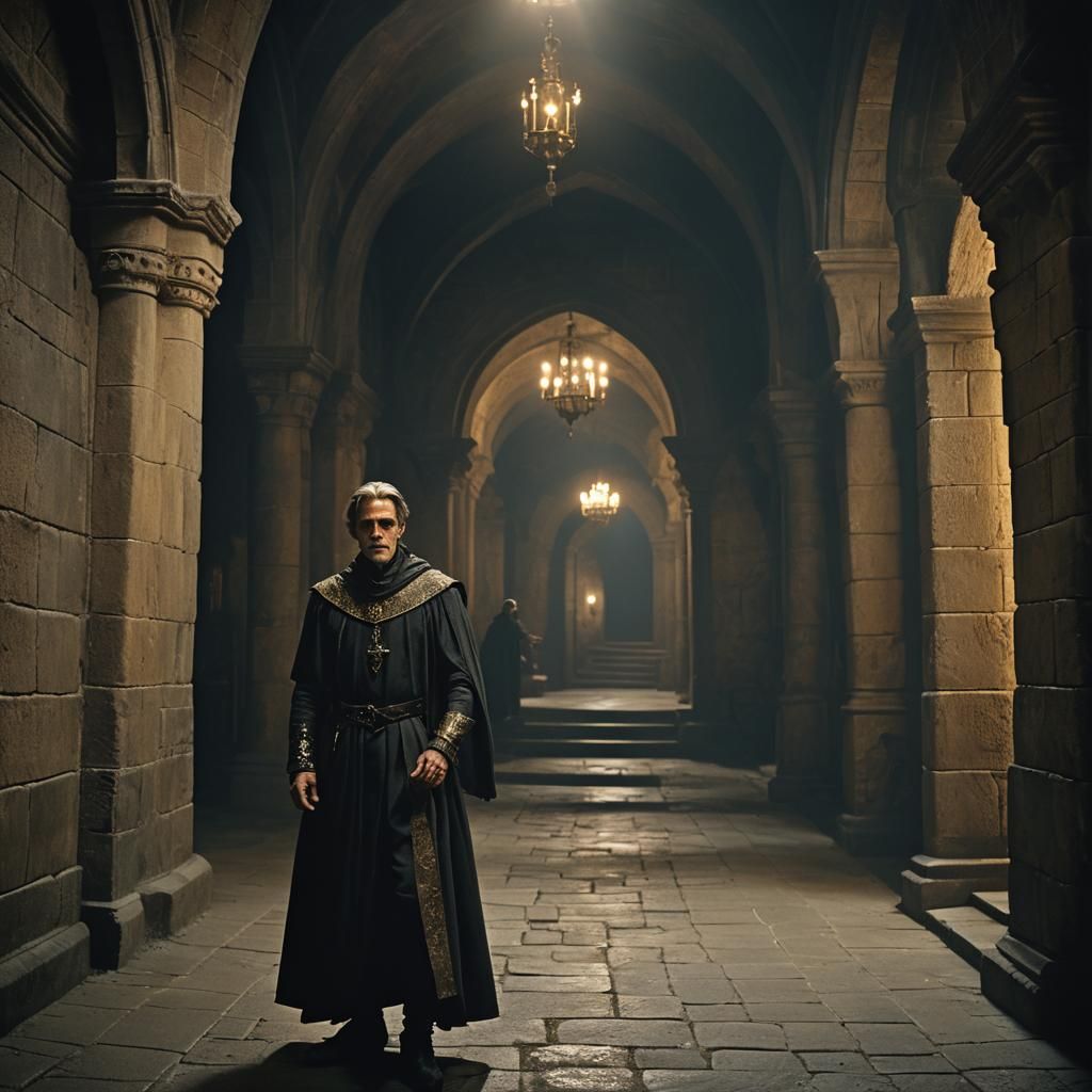Jeremy Irons in Medieval Dress: Cinematic Film Still