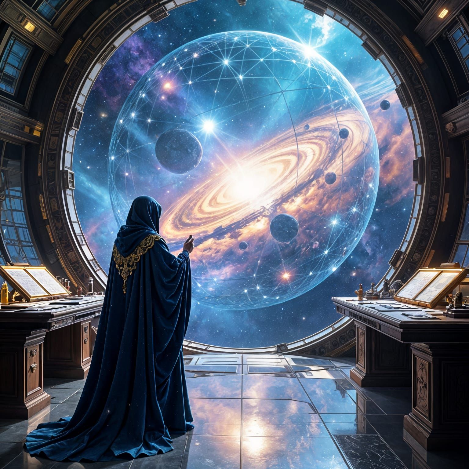 Celestial Architect Designs Dyson Sphere in Art Nouveau Styl...