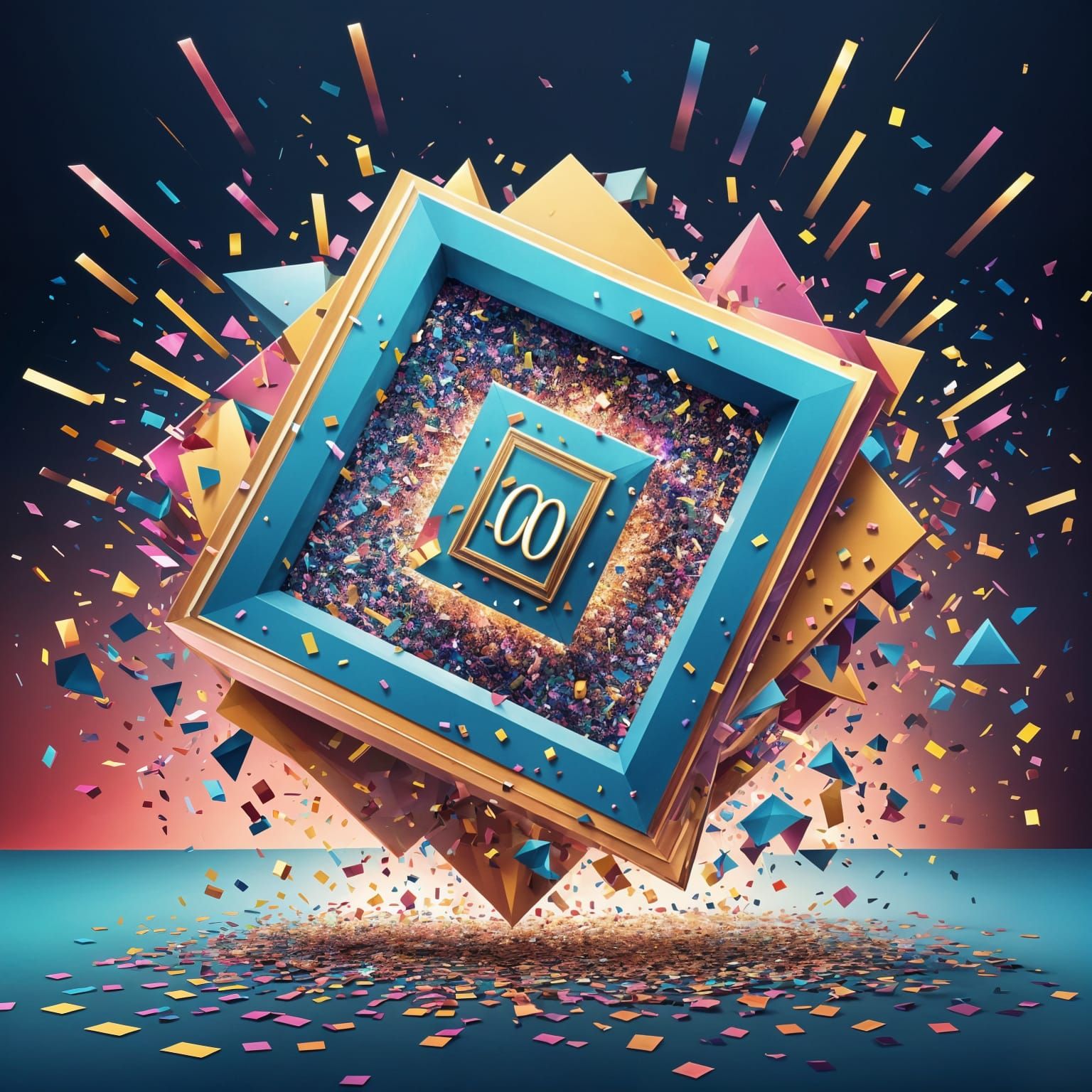 Vibrant Celebration of 4000 Likes in Abstract Style