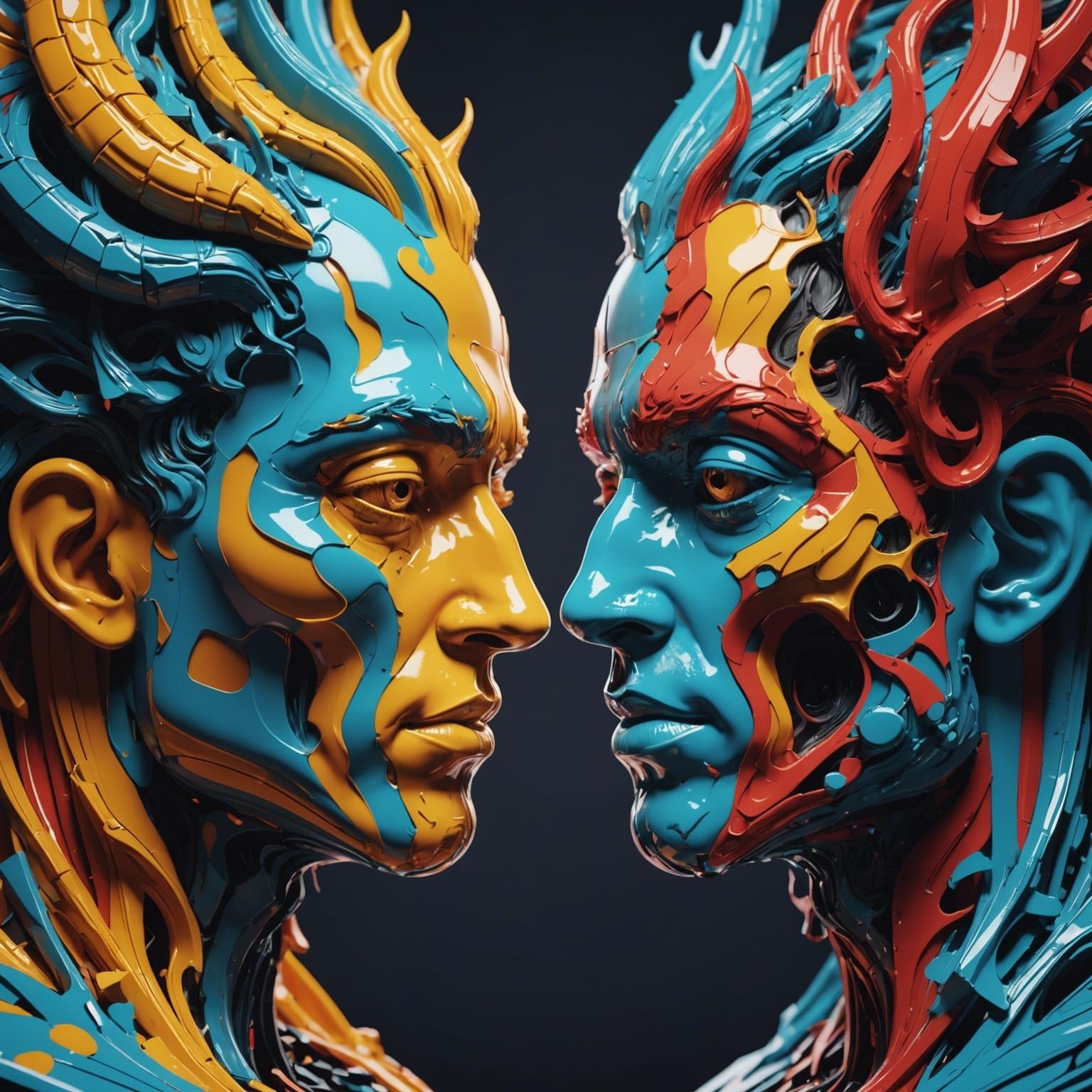 Heaven and Hell Meet: Geometric Chaos in 4K