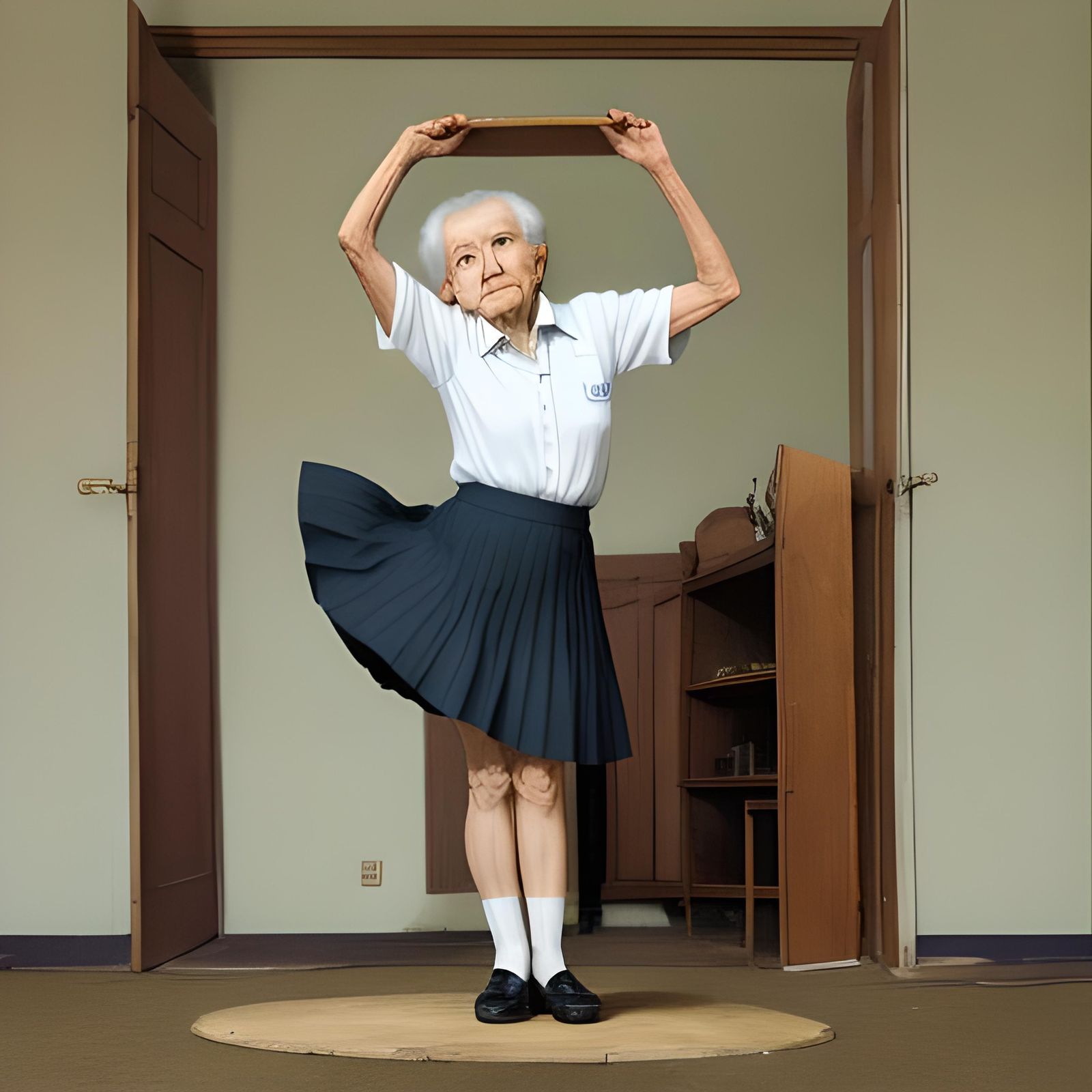 Old Woman Headstand: Accidental Exposure Photo
