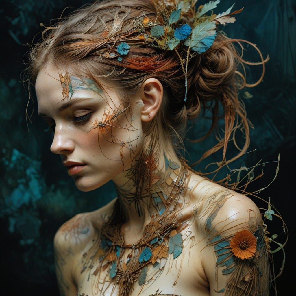 Whimsical Sorceress in a Fantastical Landscape