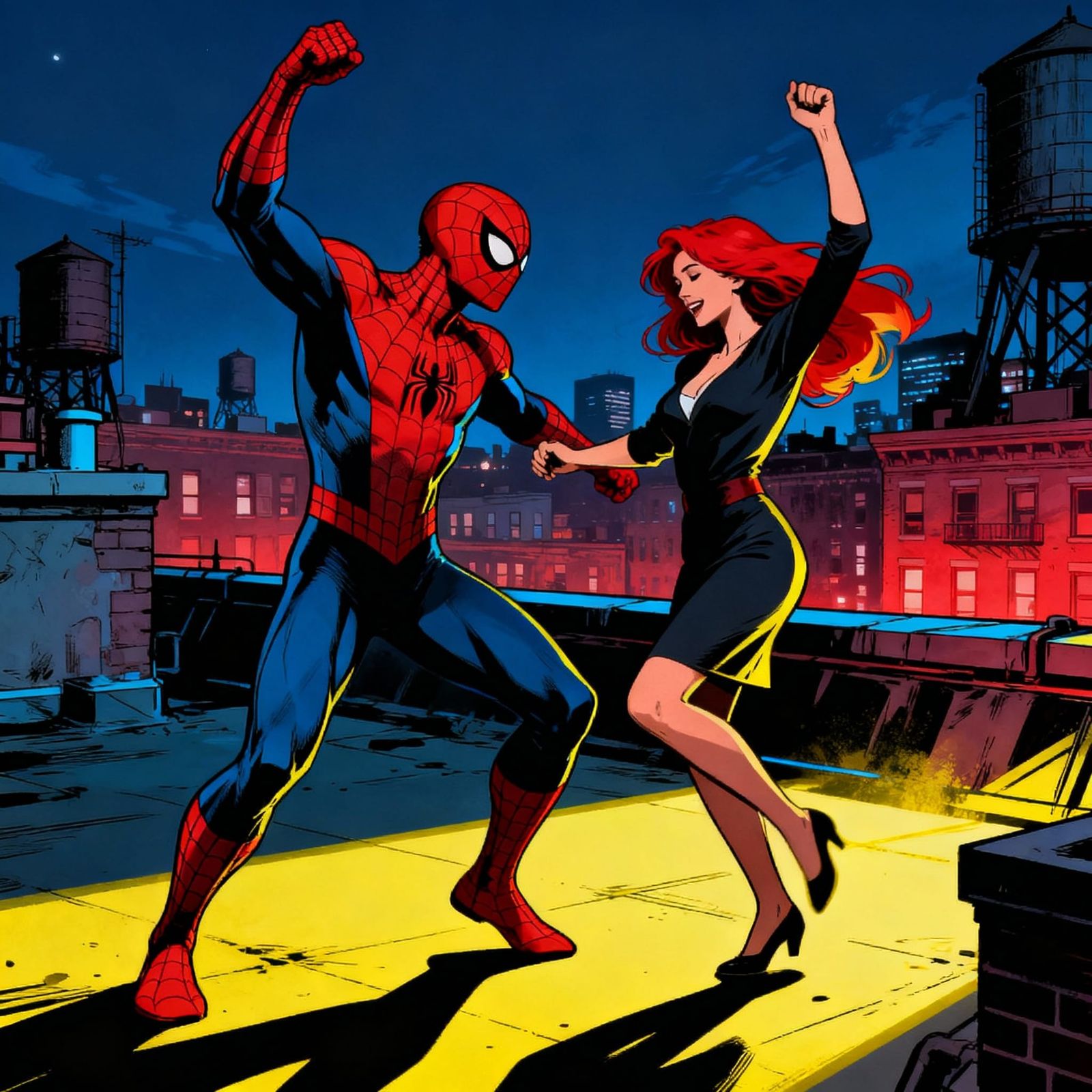 Spider-Man Dances With Mary Jane On Queens Rooftop