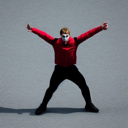 A Fearless Acrobat Walks on Hands