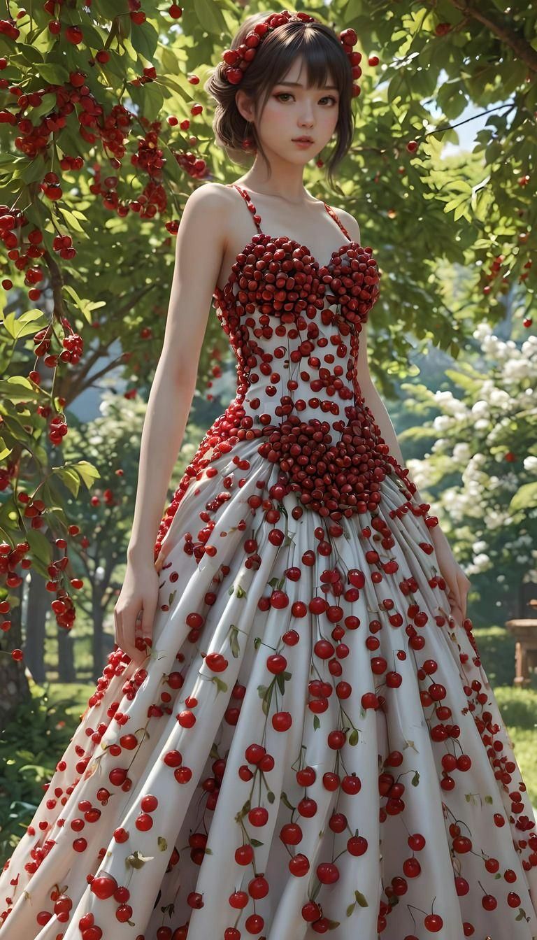 Cherry Dress: 3D Anime Concept Art