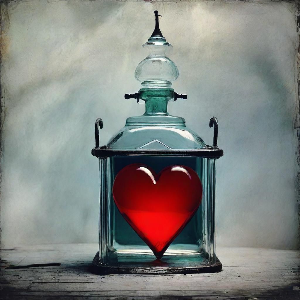 Abstract Heart of Glass, Reflective and Shimmering