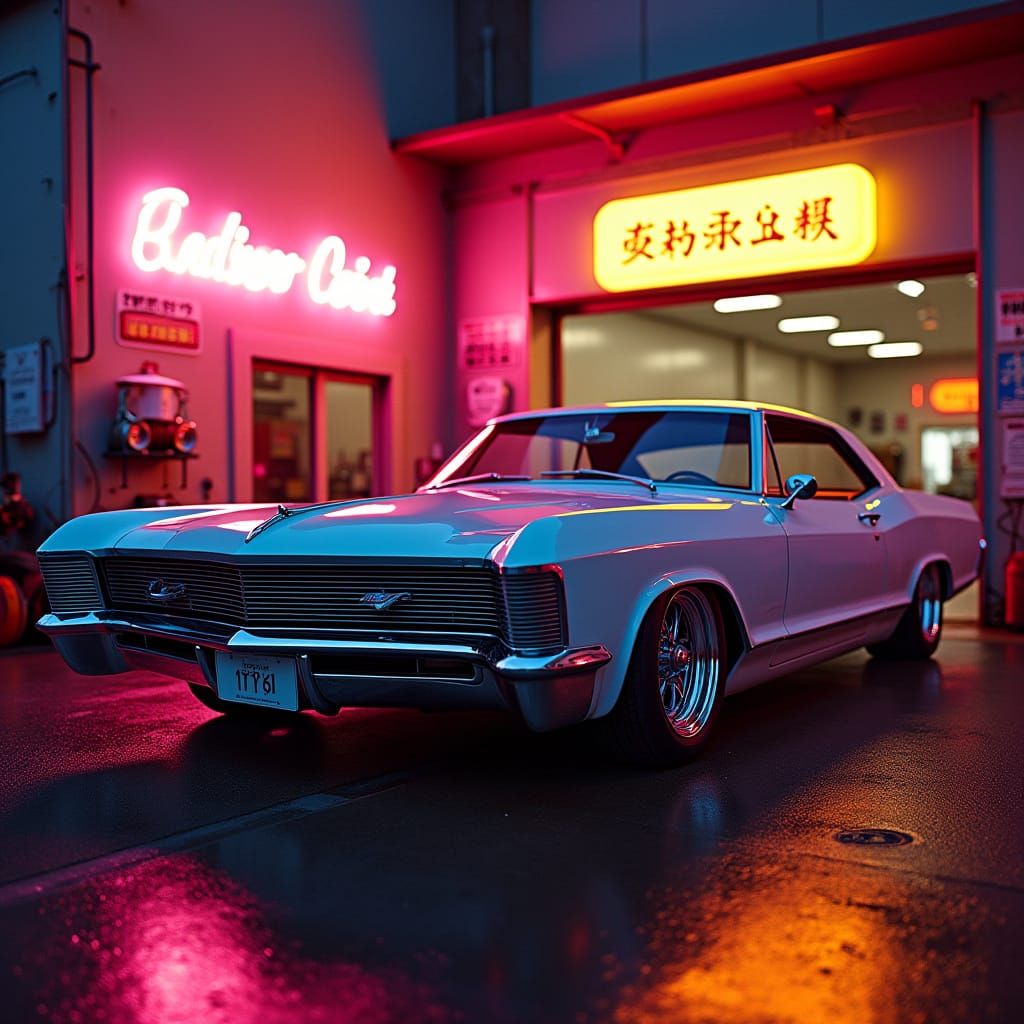 Buick Riviera Lowrider in Tokyo at Sunset